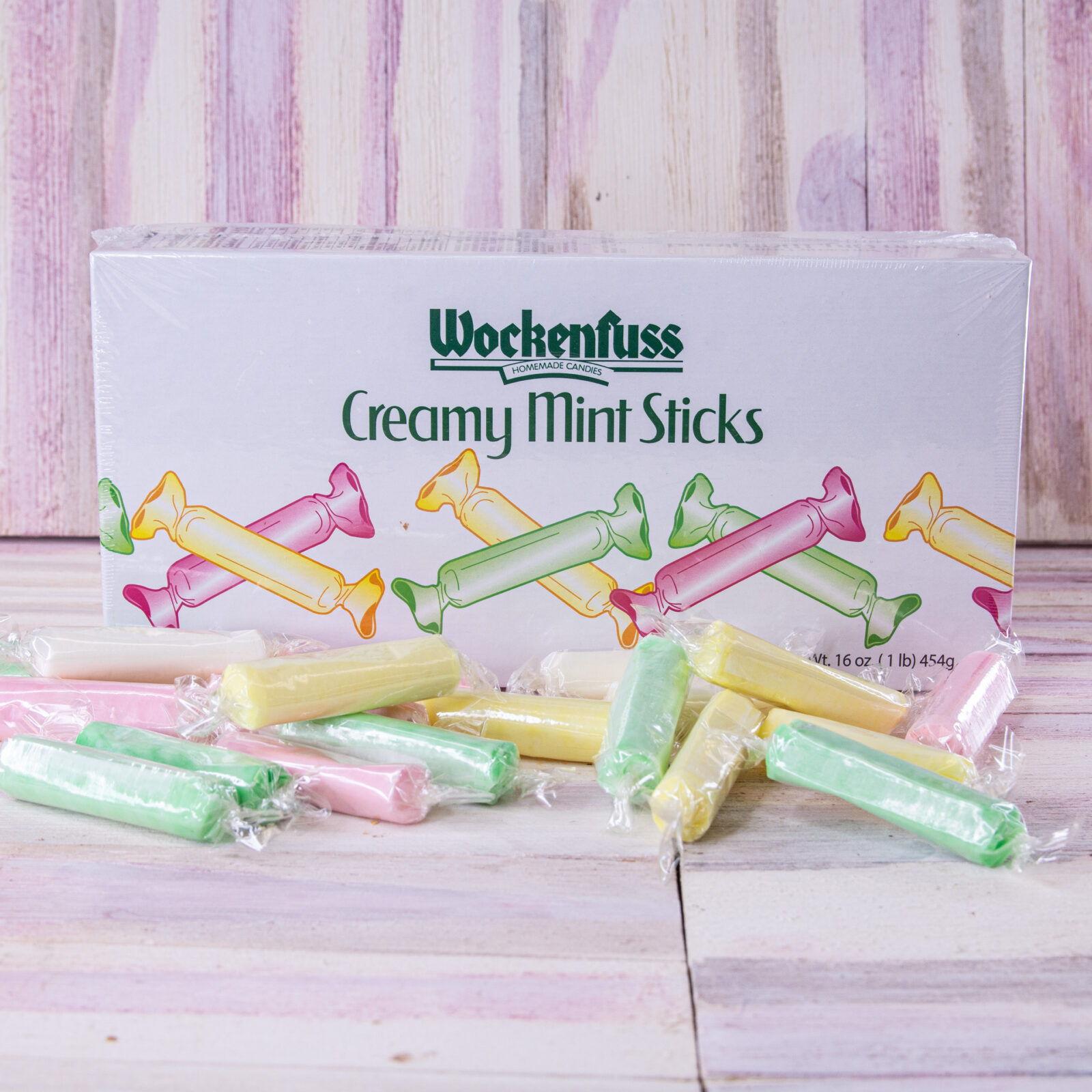 Creamy Mint Sticks, 1 lb. - Wockenfuss Candies