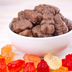 Milk Chocolate Covered Gummi Bears, 1 lb. - Wockenfuss Candies